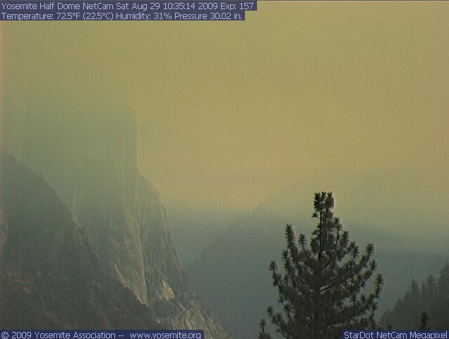 Smoke Clogging Yosemite Valley – Air Unhealthy